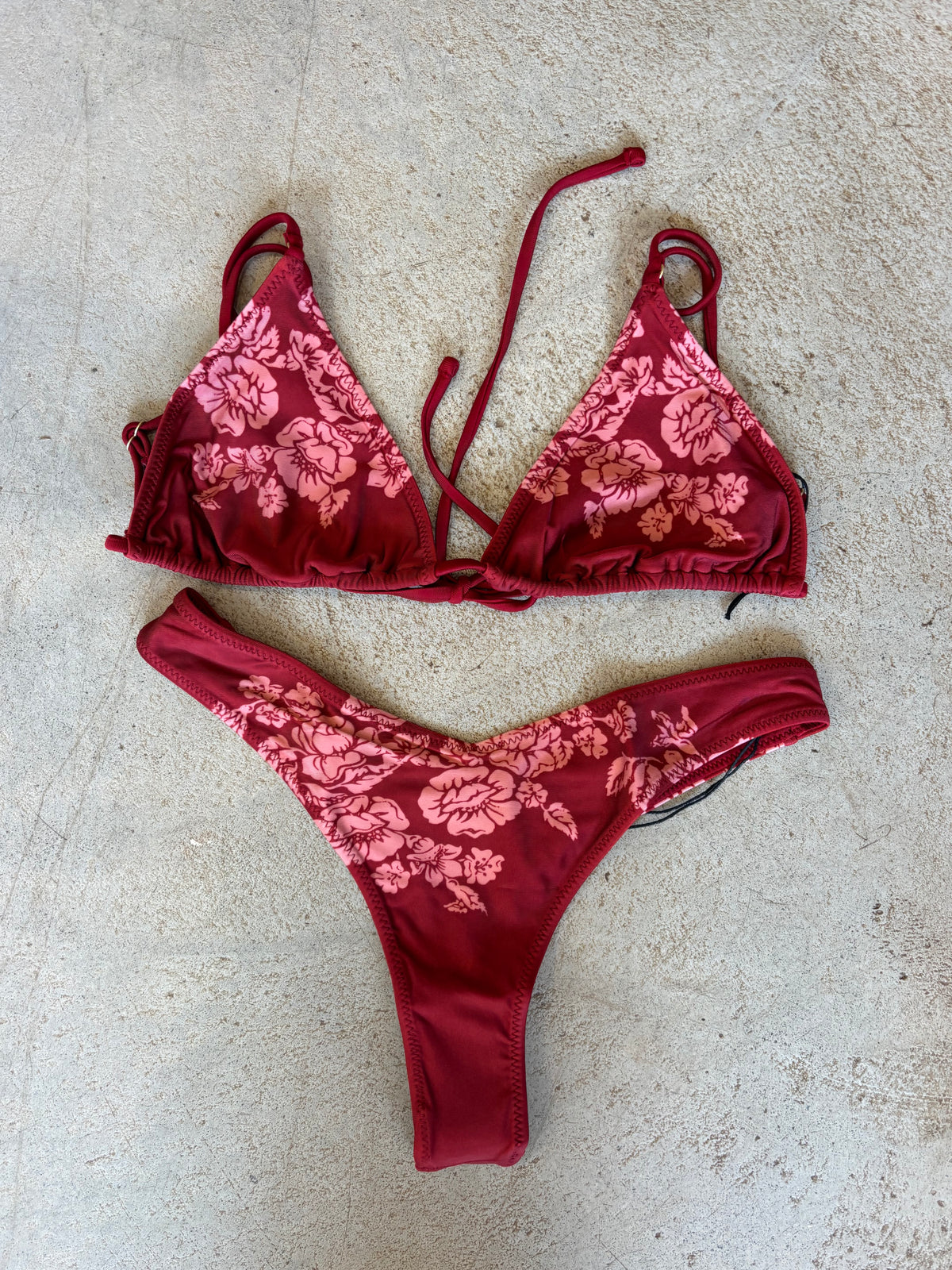 Frankies Bikinis - Brittany Satin Bottom (Scarlet Rose)