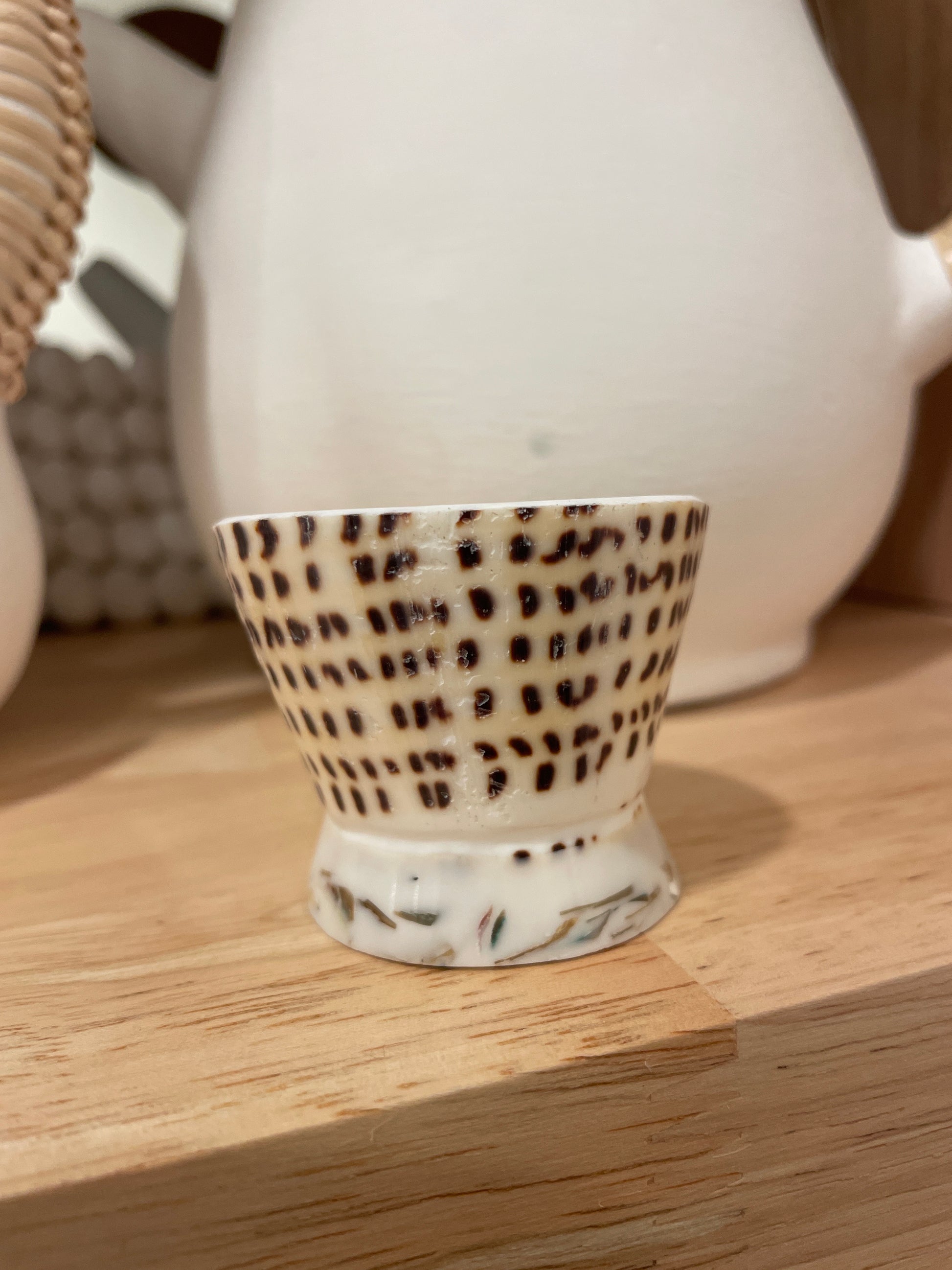 Hebrew Cone Shell Espresso Mug w/ Stand