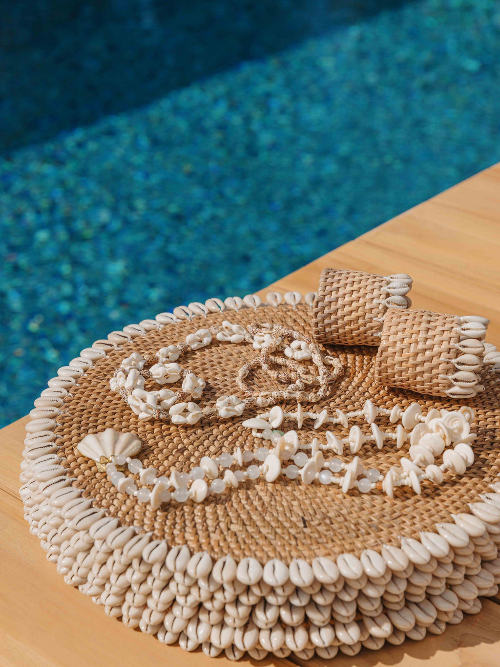 Rattan and Cowrie Shell Placemat
