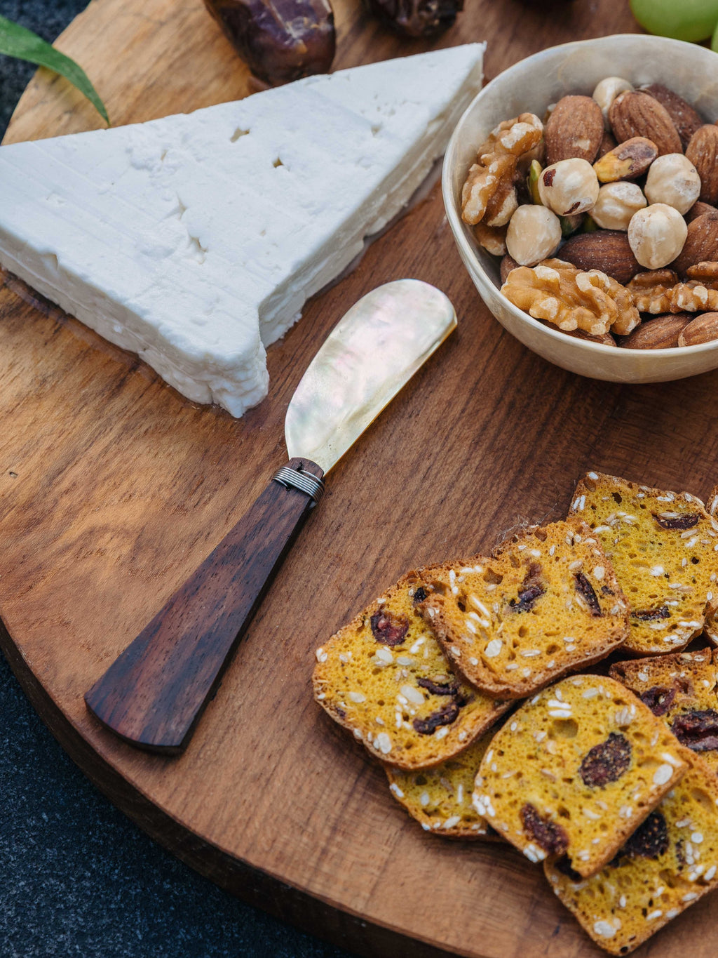 Teak and Mother of Pearl Serving Knife