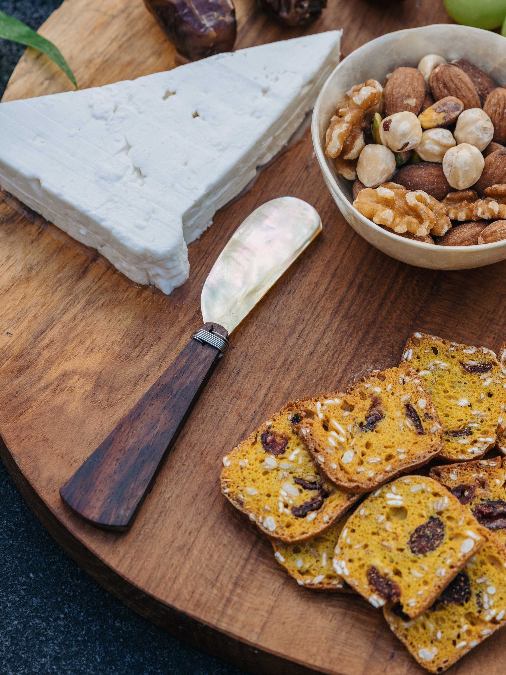 Teak and Mother of Pearl Serving Knife