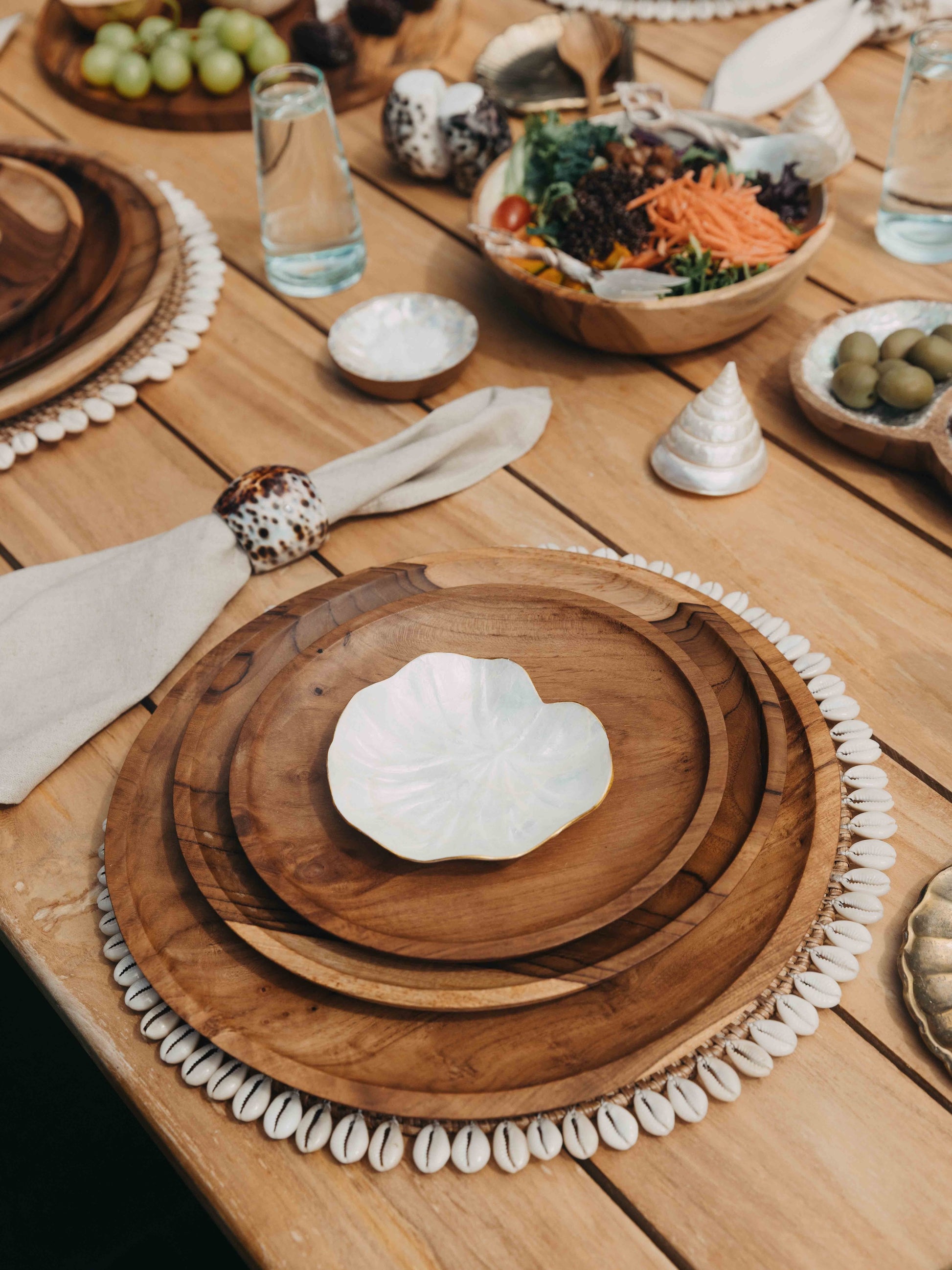 Rattan and Cowrie Shell Placemat