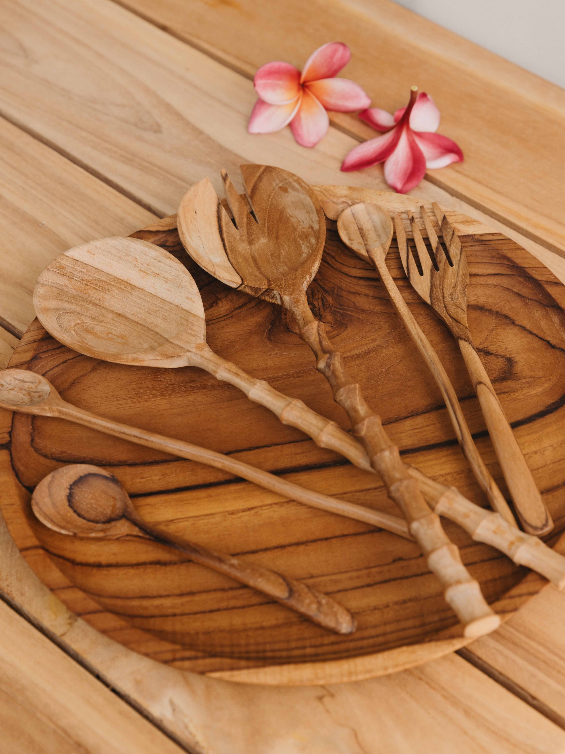 Short Stubby Teak Wood Spoon