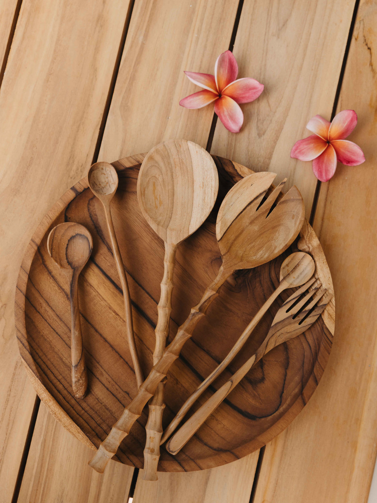 Teak Wood Salad Tossers