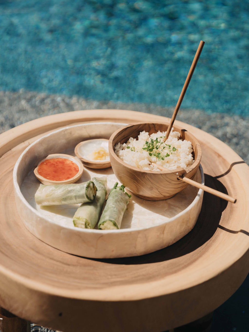Handcrafted Teak Chopstick Bowl