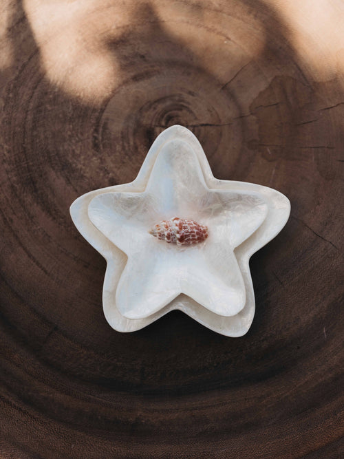 Capiz Nesting Flower Shaped Dish