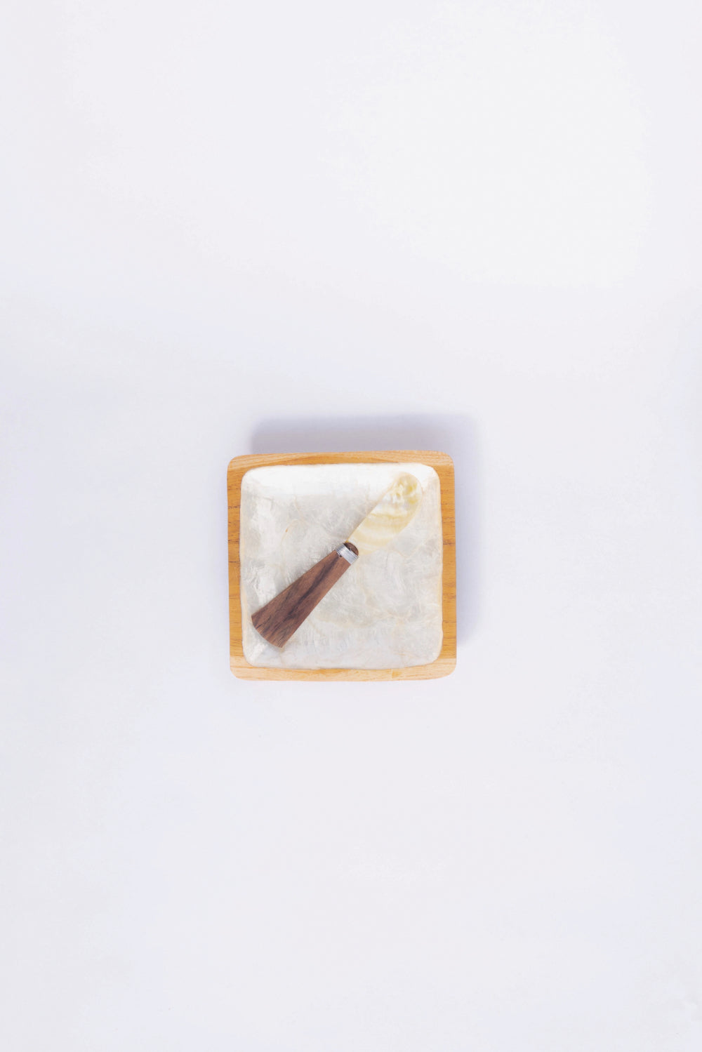 Teak & Mother of Pearl Square Dish