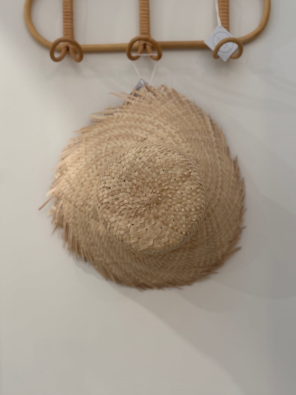 Woven Rattan Small Fringe Rim Bucket Hat