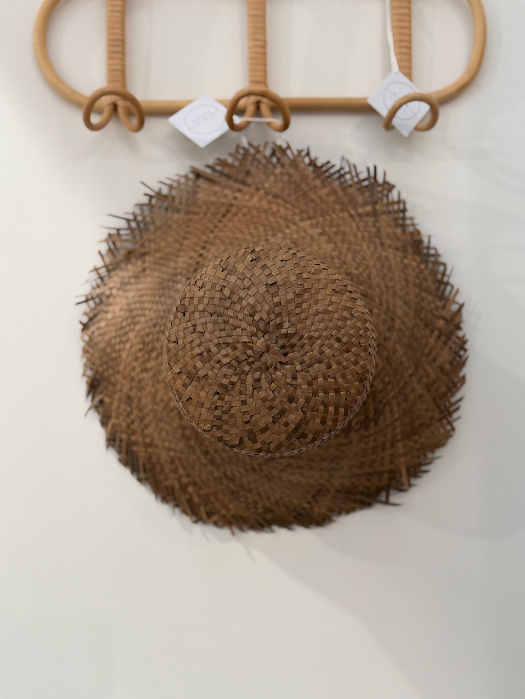 Woven Rattan Small Fringe Rim Bucket Hat