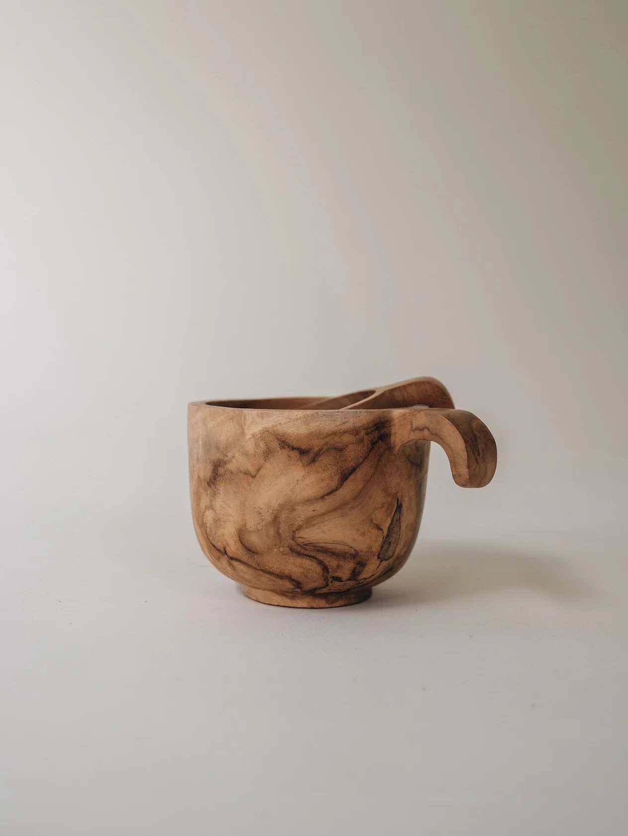 Hand Carved Teak Wood Mug