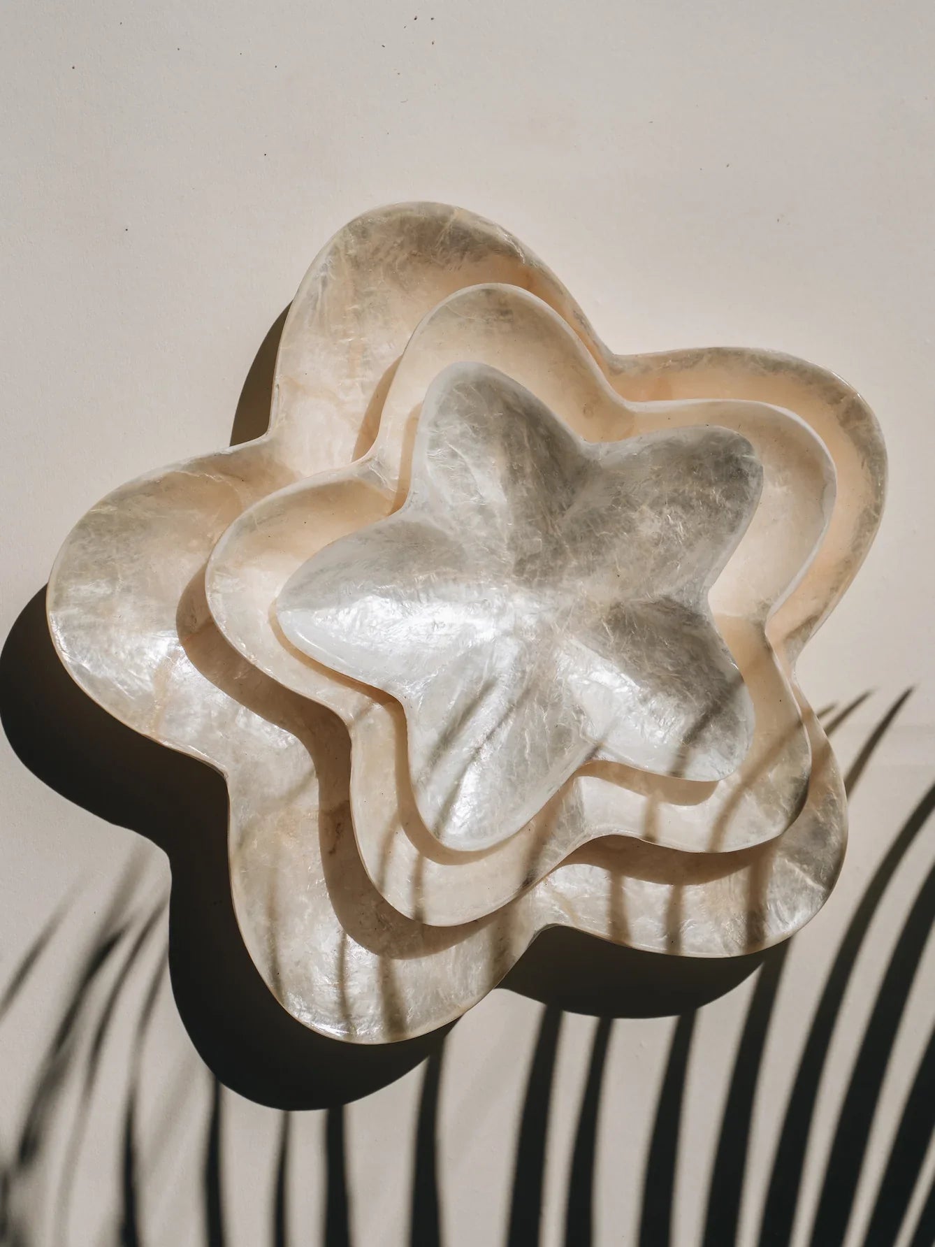 Capiz Nesting Flower Shaped Dish