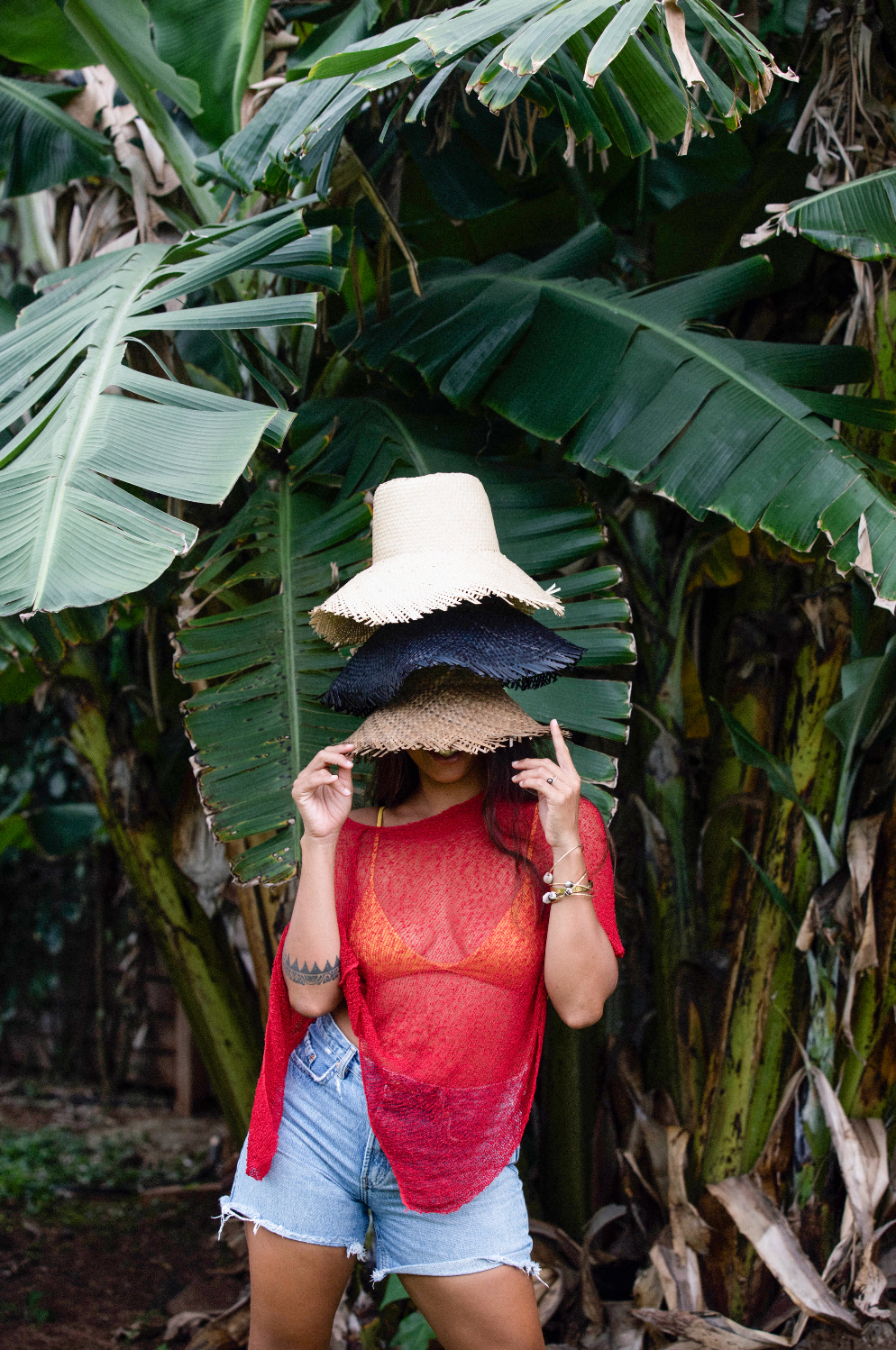 Woven Rattan Small Fringe Rim Bucket Hat