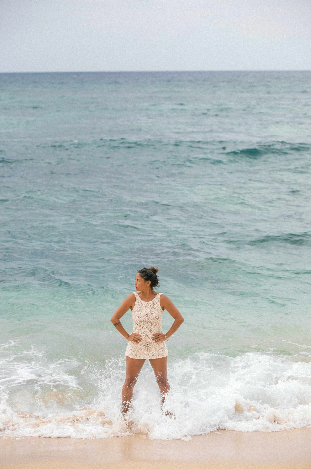Crochet Low Back Mini Dress